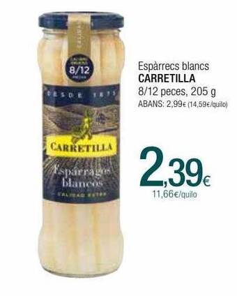 Condis Espàrrecs blancs carretilla 8-12 peces oferta