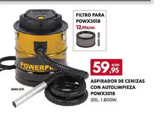 BricoCentro Aspirador de cenizas con autolimpieza powx3018 oferta