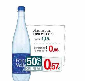 Condis 50% dte. 2a unitat aigua amb gas font vella oferta