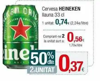 Condis 50% dte. 2a unitat cervesa heineken llauna oferta