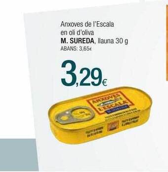 Condis Anxoves de l'escala en oli d'oliva m. sureda oferta