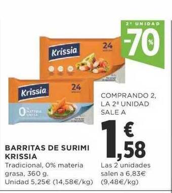 Supercor 2a unidad -70% barritas de surimi krissia oferta