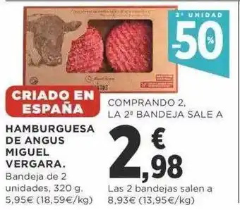 Supercor 2a unidad -50% hamburguesa de angus miguel vergara oferta