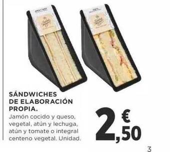 Supercor Sándwiches de elaboración propia oferta