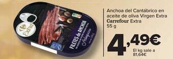 Carrefour Anchoa del cantábrico en aceite de oliva virgen extra carrefour extra oferta