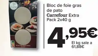 Carrefour Bloc de foie gras de pato carrefour extra oferta