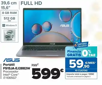 Carrefour Portátil f515ja-ej2882w asus oferta
