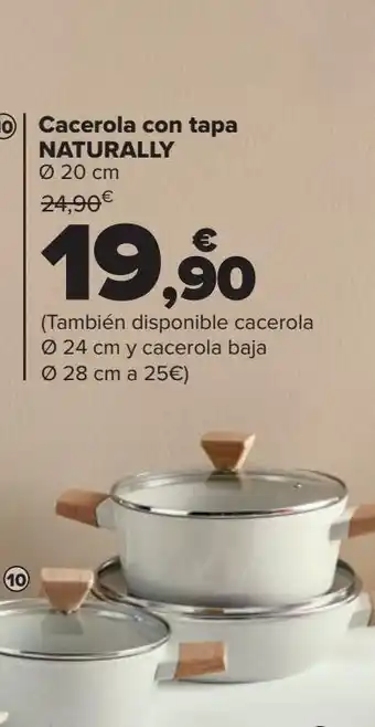 Carrefour Cacerola con tapa naturally oferta
