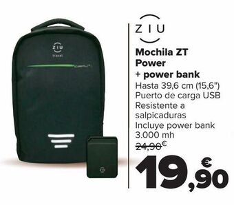 Carrefour Mochila zt power + power bank oferta
