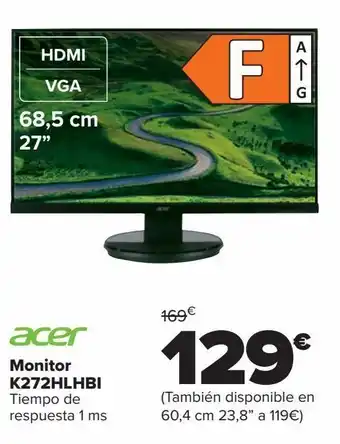 Carrefour Monitor k272hlhbi acer oferta