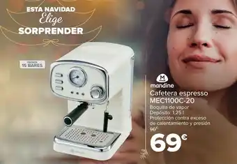Carrefour Cafetera espresso mec1100c-20 mandine oferta