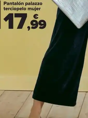 Carrefour Pantalón palazzo terciopelo mujer oferta