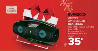 Carrefour Altavoz av-sp3502b boombox avenzo oferta