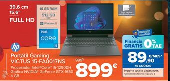 Carrefour Portátil gaming victus 15-fa0017ns hp oferta