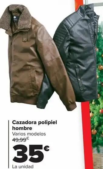 Carrefour Cazadora polipiel hombre oferta