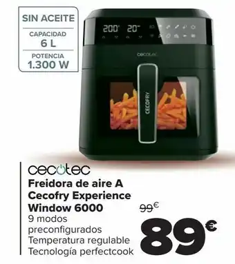 Carrefour Freidora de aire a cecofry experience window 6000 cecotec oferta
