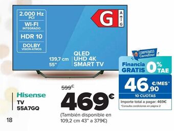 Carrefour Hisense tv 55a7gq oferta