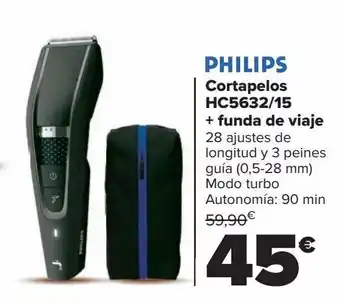 Carrefour Cortapelos hc5632/15 + funda de viaje philips oferta