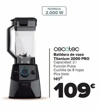 Carrefour Batidora de vaso titanium 2000 pro cecotec oferta