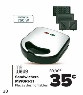 Carrefour Sandwichera mwgri-31 wave oferta