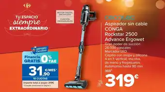 Carrefour Aspirador sin cable conga rockstar 2500 advance ergowet cecotec oferta