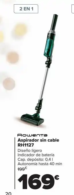 Carrefour Aspirador sin cable rh1127 rowenta oferta
