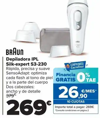 Carrefour Depiladora ipl silk-expert s3-230 braun oferta