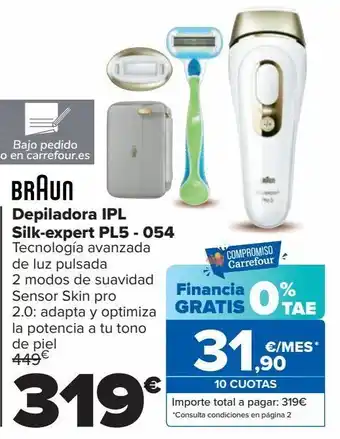 Carrefour Depiladora ipl silk-expert pl5 - 054 braun oferta