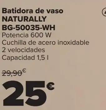 Carrefour Batidora de vaso naturally bg-50035-wh oferta
