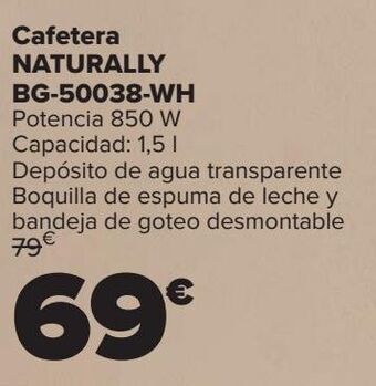 Carrefour Cafetera naturally bg-50038-wh oferta