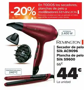 Carrefour Secador de pelo silk ac9096 plancha de pelo silk s9600 remington oferta