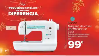 Carrefour Máquina de coser ksew72dit-21 klindo oferta