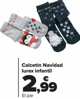Carrefour Calcetín navidad lurex infantil oferta