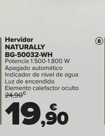 Carrefour Hervidor naturally bg-50032-wh oferta