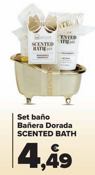 Carrefour Set baño bañera dorada scented bath oferta