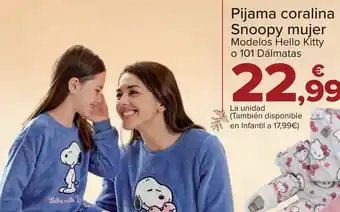 Carrefour Pijama coralina snoopy mujer oferta