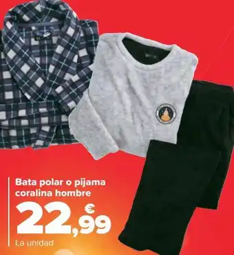 Carrefour Bata polar o pijama coralina hombre oferta