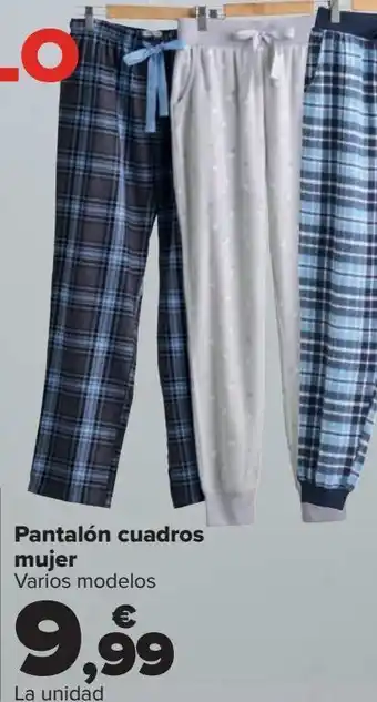 Carrefour Pantalón cuadros mujer oferta