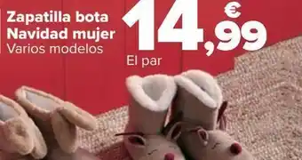 Carrefour Zapatillas bota navidad mujer oferta