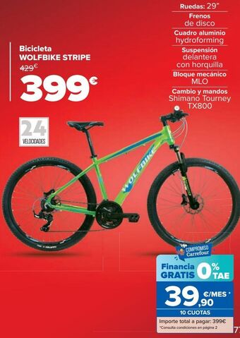 Carrefour Bicicleta wolfbike stripe oferta