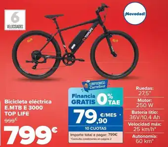 Carrefour Bicicleta eléctrica e.mtb e 3000 top life oferta