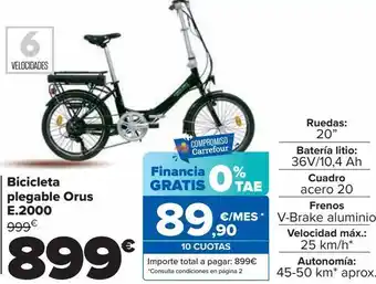 Carrefour Bicicleta plegable orus e.2000 oferta