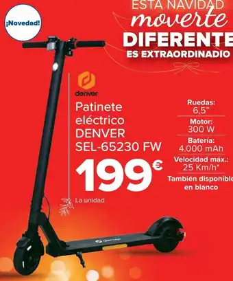 Carrefour Denver patinete eléctrico denver sel-65230 fw oferta