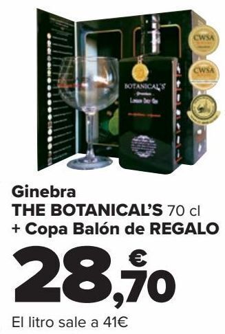 Carrefour Ginebra the botanical's + copa balón de regalo oferta
