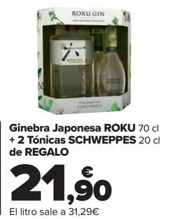 Carrefour Ginebra japonesa roku + 2 tónicas schweooes de regalo oferta