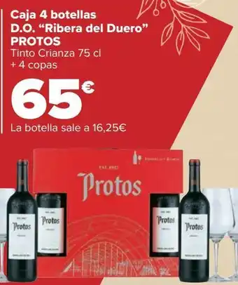 Carrefour Caja 4 botellas d.o. ''ribera del duero'' protos oferta