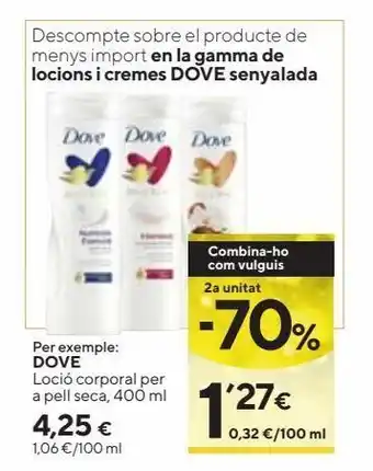 Caprabo Loción hidratante dove oferta