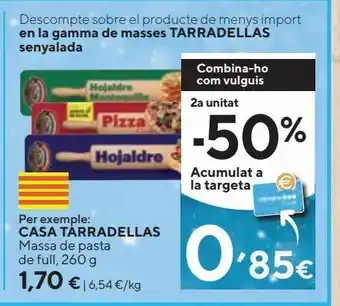 Caprabo Masas casa tarradellas oferta