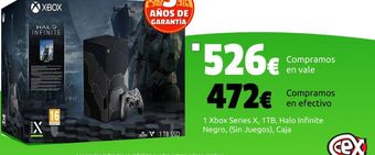 CeX 1 xbox series x, 1tb, halo infinite negro, (sin juegos), caja oferta