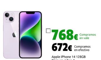 CeX Apple iphone 14 128gb púrpura, libre a oferta